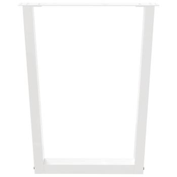ARDEBO.de - Esstisch Beine V-Form 3 Stück Weiß 70x(72-73,3) cm Stahl