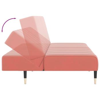 Schlafsofa 2-Sitzer Rosa Samt