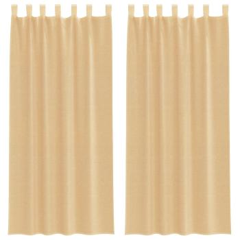 Voile Vorhänge mit Stangentaschen 2 Stk. Sandfarbe