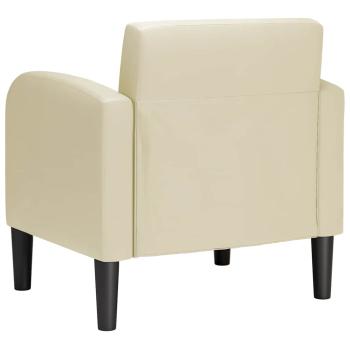Sessel mit Armlehnen Creme 54 cm Kunstleder