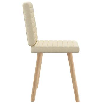 Esszimmerstühle 2 Stk. Creme Stoff