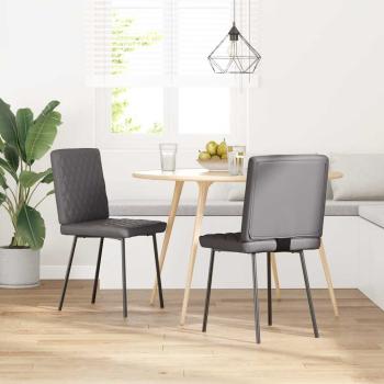 Esszimmerstühle 2 Stk. Grau Kunstleder