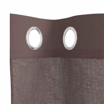 Voile Vorhänge mit Ösen 2 Stk. Braun 140x300 cm