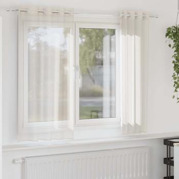 ARDEBO.de - Voile Vorhänge mit Ösen 2 Stk. Creme 140x175 cm