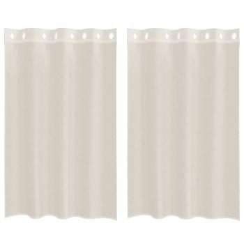 Voile Vorhänge mit Ösen 2 Stk. Creme 140x175 cm