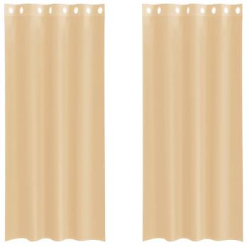 Voile Vorhänge mit Ösen 2 Stk. Sandfarbe