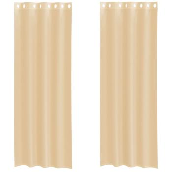 Voile Vorhänge mit Ösen 2 Stk. Sandfarbe