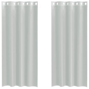 Voile Vorhänge mit Ösen 2 Stk. Hellgrau 140x225 cm