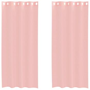 Voile Vorhänge mit Ösen 2 Stk. Rosa 140x245 cm