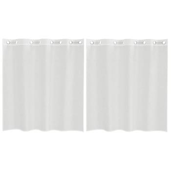 Voile Vorhänge mit Ösen 2 Stk. Weiß