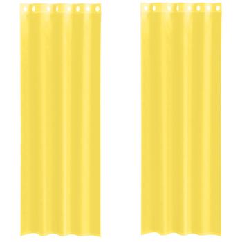 Voile Vorhänge mit Ösen 2 Stk. Gelb