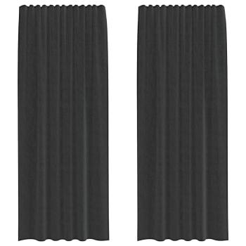 ARDEBO.de - Voile Vorhänge mit Stangentaschen 2 Stk. Schwarz