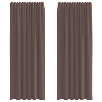 Voile Vorhänge mit Stangentaschen 2 Stk. Braun