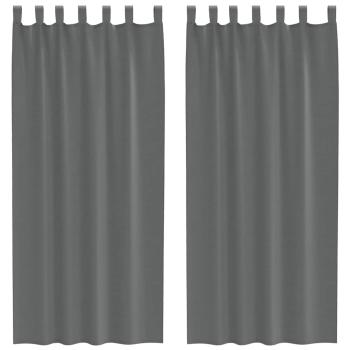 Voile Vorhänge mit Schlaufen 2 Stk. Dunkelgrau 140x225 cm