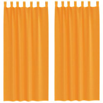 Voile Vorhänge mit Schlaufen 2 Stk. Orange 140x245 cm