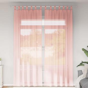 ARDEBO.de - Voile Vorhänge mit Schlaufen 2 Stk. Rosa 140x260 cm