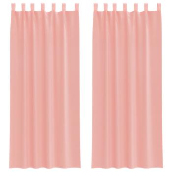 Voile Vorhänge mit Schlaufen 2 Stk. Rosa 140x260 cm