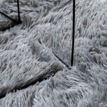 Teppich Shaggy Hochflor NAVARRA Hellgrau 240x340 cm Polyester