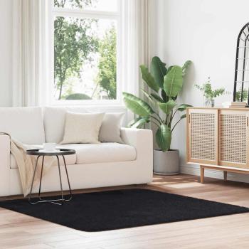 ARDEBO.de - Teppich Shaggy Hochflor NAVARRA Schwarz 160x160 cm Polyester