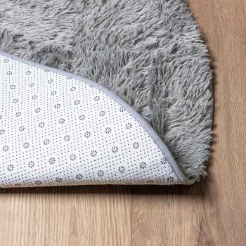 Teppich Shaggy Hochflor NAVARRA Hellgrau 100x100 cm Polyester