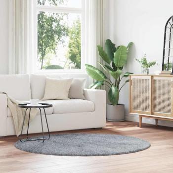 ARDEBO.de - Teppich Shaggy Hochflor NAVARRA Hellgrau 160x160 cm Polyester
