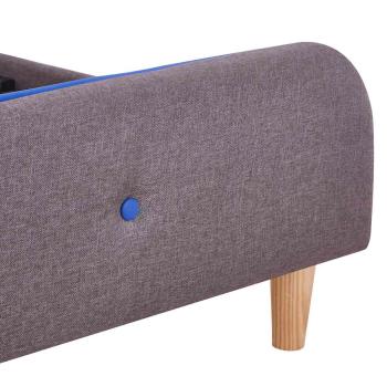 Bettgestell ohne Matratze Taupe Stoff 150x200 cm