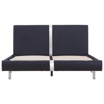 Bettgestell ohne Matratze Schwarz Kunstleder 135x190 cm