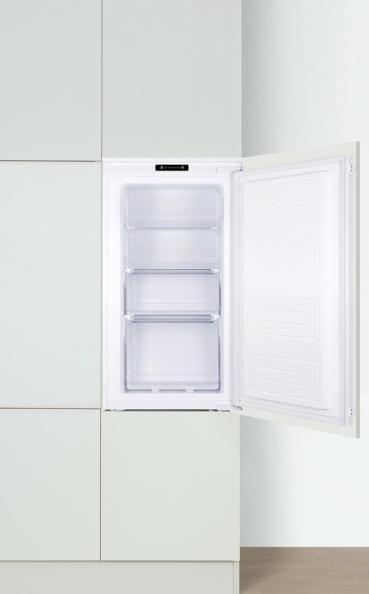 Amica EGS 16173-1 Einbau-Gefrierschrank, Nischenhöhe: 88 cm, 100 L, Schlepptür-Technik, 4 Gefrierschubladen, elektronische Steuerung, Tür-Offen-Alarm, Supergefrierfunktion, Inverter Kompressor, weiß (1195104)
