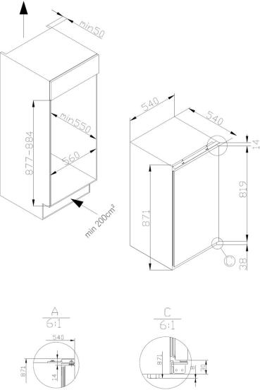 Amica EGS 16173-1 Einbau-Gefrierschrank, Nischenhöhe: 88 cm, 100 L, Schlepptür-Technik, 4 Gefrierschubladen, elektronische Steuerung, Tür-Offen-Alarm, Supergefrierfunktion, Inverter Kompressor, weiß (1195104)