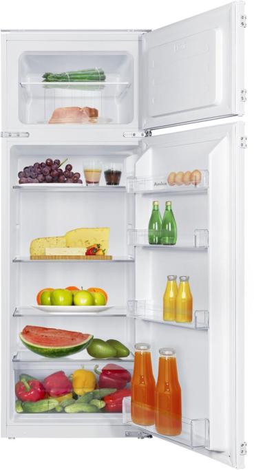 Amica EDTS 374 911 Einbau-Kühl-/Gefrierkombination, Nischenhöhe: 145 cm, 220 L, Schlepptür-Technik, elektronische Steuerung, Tür-Offen-Alarm, Inverter Kompressor, weiß (1195052)