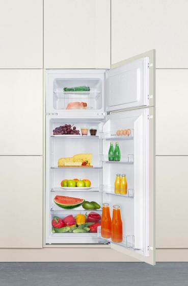 Amica EDTS 374 911 Einbau-Kühl-/Gefrierkombination, Nischenhöhe: 145 cm, 220 L, Schlepptür-Technik, elektronische Steuerung, Tür-Offen-Alarm, Inverter Kompressor, weiß (1195052)