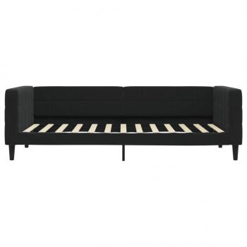Tagesbett Ausziehbar mit Schubladen Schwarz 100x200 cm Samt