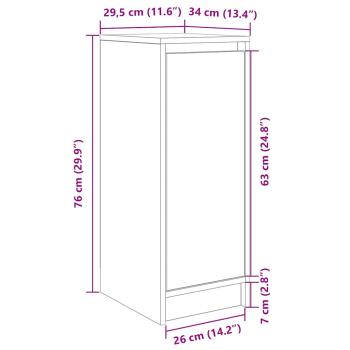 Schuhschrank Betongrau 29,5x34x76 cm Holzwerkstoff