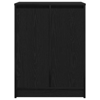 Schuhschrank Schwarz Eichen-Optik 57x34x76 cm Holzwerkstoff