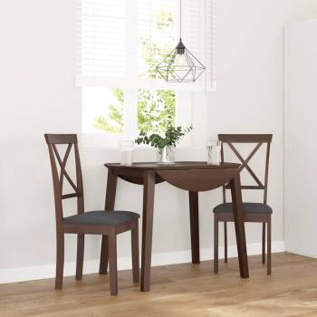 ARDEBO.de - Esszimmerstühle mit Kissen 2 Stk. Braun Massivholz Gummibaum