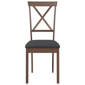 Esszimmerstühle mit Kissen 2 Stk. Braun Massivholz Gummibaum