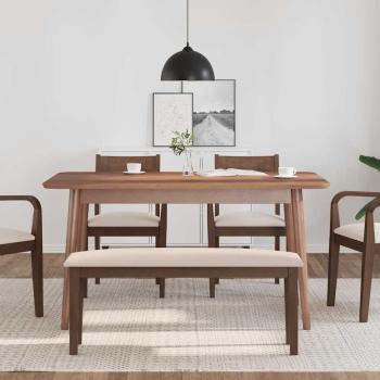 Bank 110 cm Braun Massivholz Gummibaum