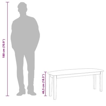 Bank 110 cm Braun Massivholz Gummibaum