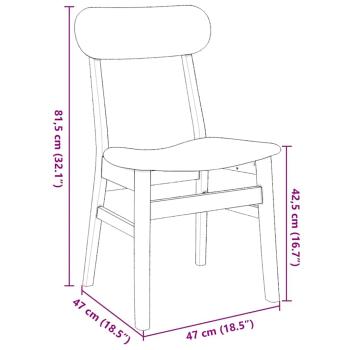 Esszimmerstühle mit Kissen 2 Stk. Weiß Massivholz Gummibaum