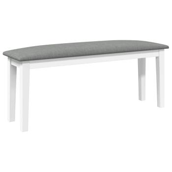 Bank 110 cm Weiß Massivholz Gummibaum