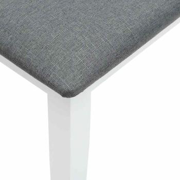 Bank 110 cm Weiß Massivholz Gummibaum