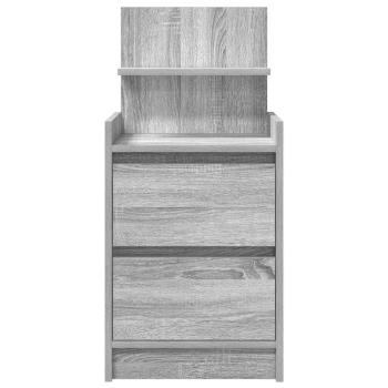 Nachttisch mit 2 Schubladen Grau Sonoma 38x34x80 cm