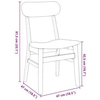Esszimmerstühle mit Kissen 2 Stk. Braun Massivholz Gummibaum