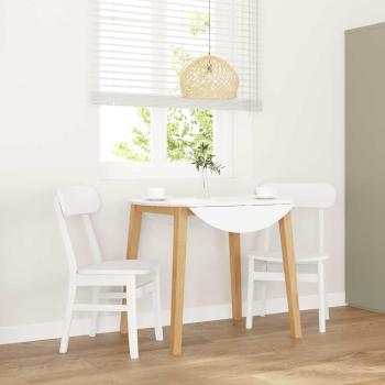 ARDEBO.de - Esszimmerstühle 2 Stk. Weiß Massivholz Gummibaum