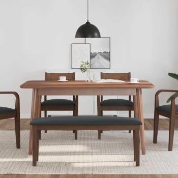 Bank 110 cm Braun Massivholz Gummibaum