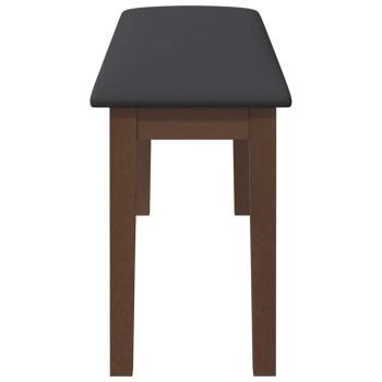 Bank 110 cm Braun Massivholz Gummibaum