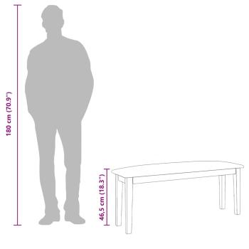 Bank 110 cm Braun Massivholz Gummibaum