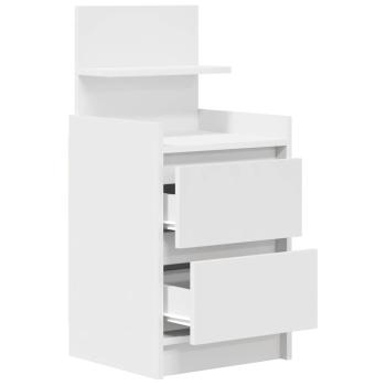 Nachttisch mit 2 Schubladen Weiß 38x34x80 cm
