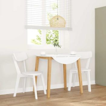 ARDEBO.de - Esszimmerstühle 2 Stk. Weiß Massivholz Gummibaum