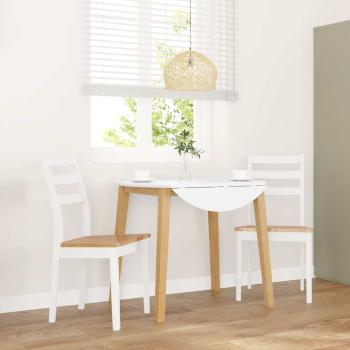 ARDEBO.de - Esszimmerstühle 2 Stk. Weiß Massivholz Gummibaum